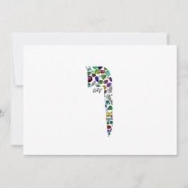 Hebrew Letter VAV made with Gemstones 招待状