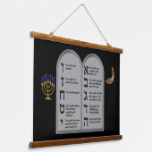 HEBREW NUMBERED TEN COMMANDMENTS 吊り下げ型タペストリー (傾斜あり)