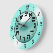 Hebrew Numbers ラージ壁時計 (傾斜)