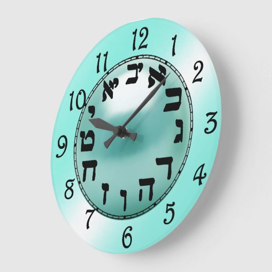 Hebrew Numbers  ラージ壁時計 (傾斜)
