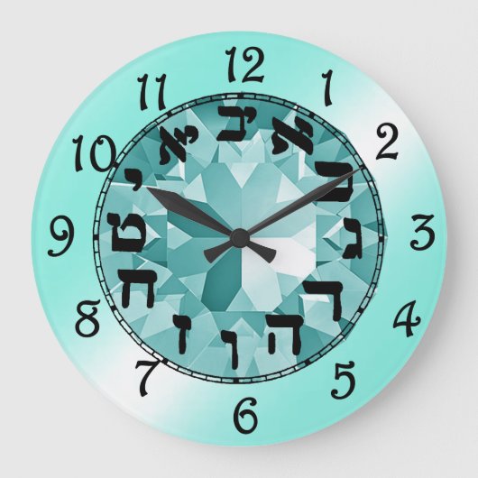 Hebrew Numbers  ラージ壁時計 (正面)