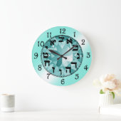 Hebrew Numbers  ラージ壁時計 (ホーム)