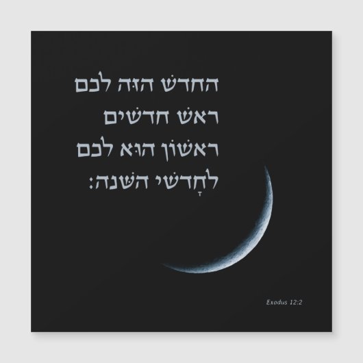 Hebrew Rosh Chodesh New Moon Torah Quote Exodus 12 (正面)