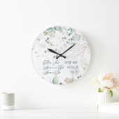 Hebrew Shema Israel Jewish Prayer Torah Quote ラージ壁時計 (ホーム)