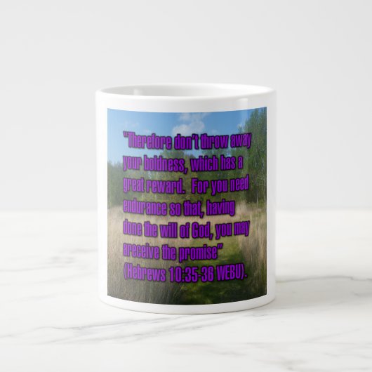 Hebrews 10:35-36 WEBU Mug ジャンボコーヒーマグカップ (正面)
