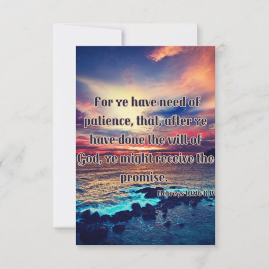 Hebrews 10:36 KJVバイブル聖句Pic Greeting Card カード (正面)