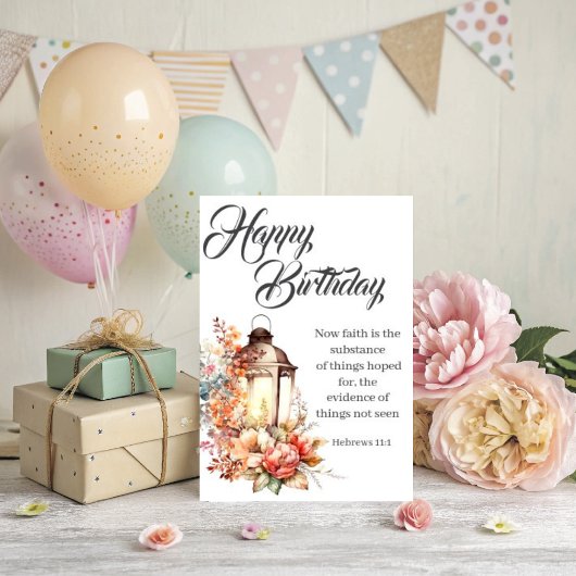 Hebrews 11:1 Christian Birthday Wishes カード