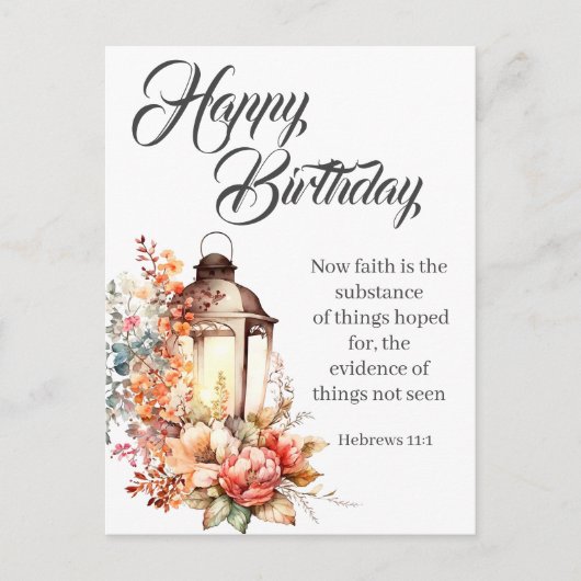 Hebrews 11:1 Christian Birthday Wishes ポストカード (正面)