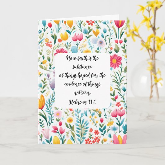 Hebrews 11:1 Greeting Card カード (黄色い花)
