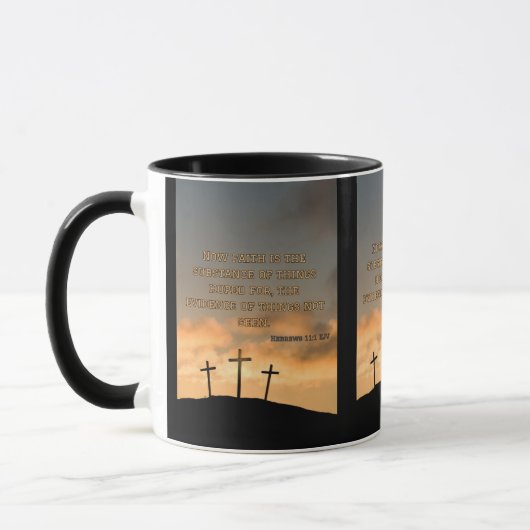 Hebrews 11:1 KJVバイブル聖句Pic 2-Tone Mug マグカップ (左)