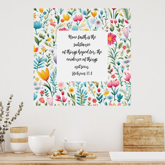 Hebrews 11:1 Poster ポスター (キッチン)