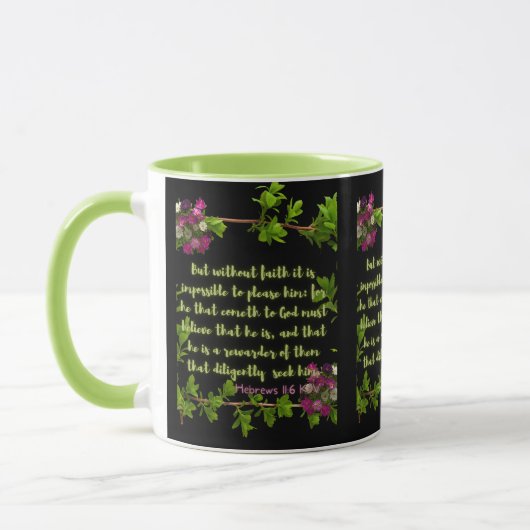 Hebrews 11:6 KJVバイブル聖句Pic 2-Tone Mug マグカップ (左)