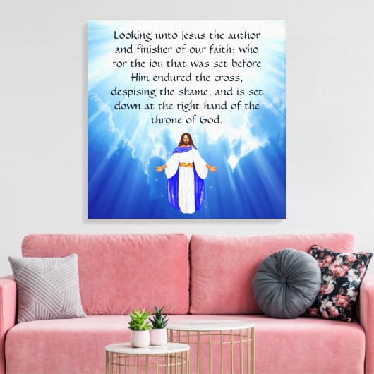 Hebrews 12:2 キャンバスプリント (インサイチュ (リビング))