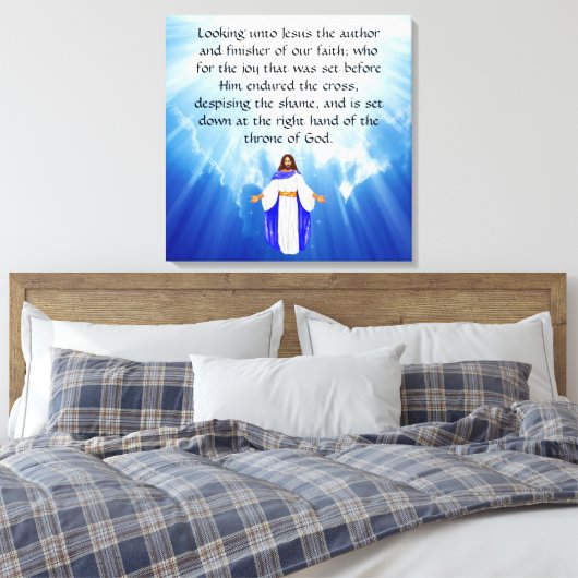 Hebrews 12:2 キャンバスプリント (インサイチュ (寝室))