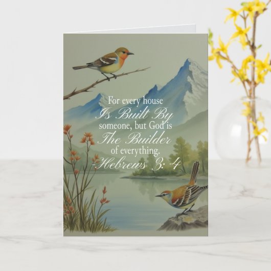 Hebrews 3:4 God the Builder Scripture | Christian  カード (黄色い花)