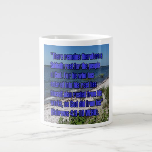Hebrews 4:9-10 WEBU Mug ジャンボコーヒーマグカップ (正面)