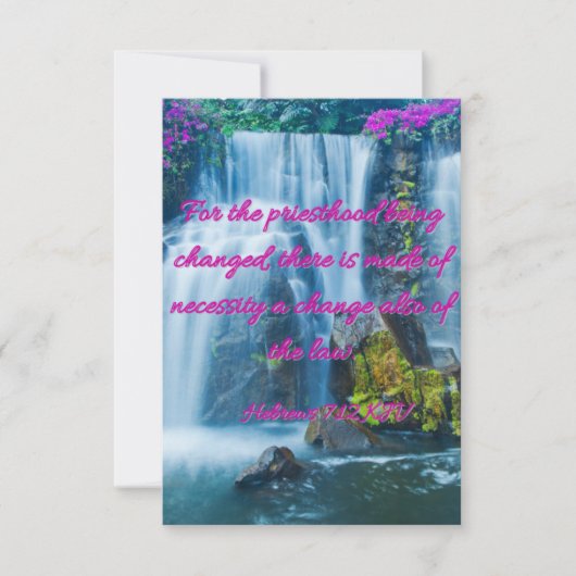 Hebrews 7:12 KJVバイブル聖句Pic Flat Greeting カード (正面)