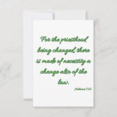 Hebrews 7:12 KJVバイブルVerse Flat Greeting Card カード (正面)