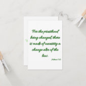 Hebrews 7:12 KJVバイブルVerse Flat Greeting Card カード (正面/裏面インサイチュ)