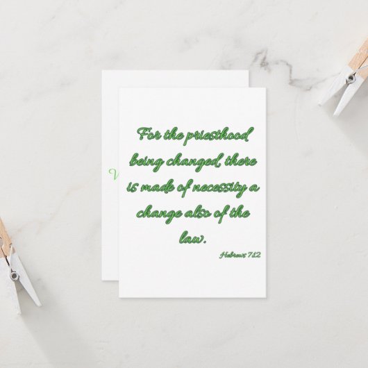 Hebrews 7:12 KJVバイブルVerse Flat Greeting Card カード (正面/裏面インサイチュ)
