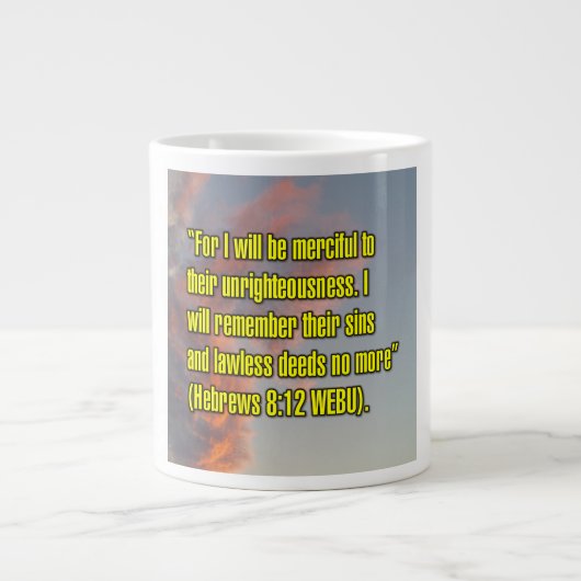 Hebrews 8:12 WEBU Mug ジャンボコーヒーマグカップ (正面)