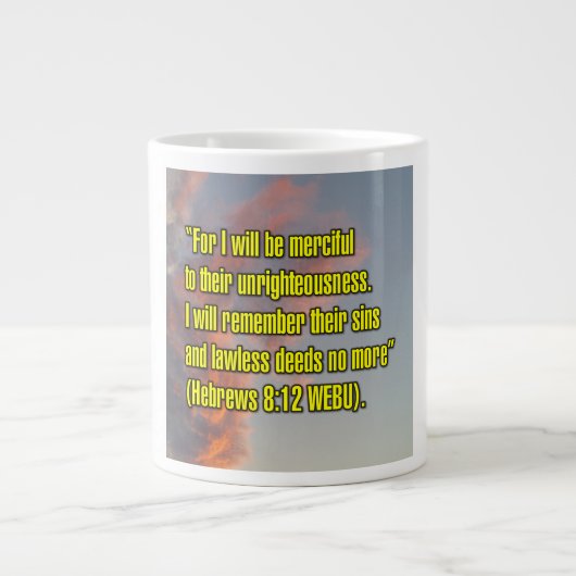 Hebrews 8:12 WEBU Mug ジャンボコーヒーマグカップ (正面)