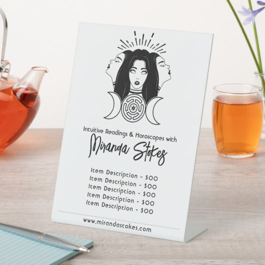 Hecate Moon Phases Black & White Price List 台座サイン (インサイチュ)