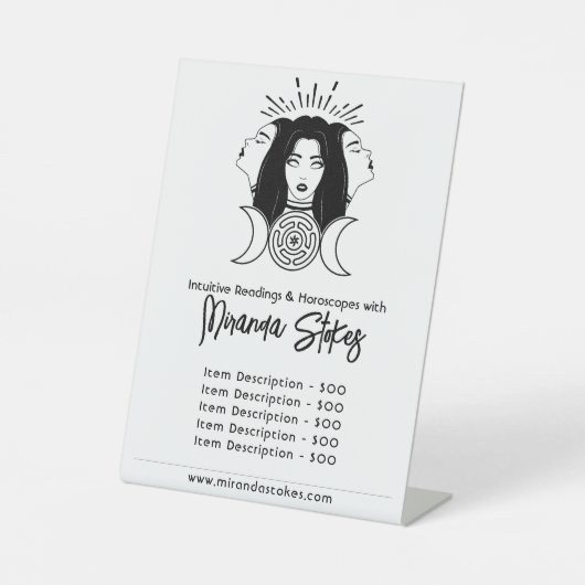 Hecate Moon Phases Black & White Price List 台座サイン (正面)