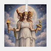 Hecate Triple Goddess Celestial Moon Art – myth ガラスオーナメント (裏面)