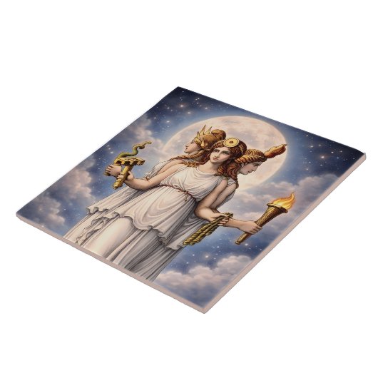 Hecate Triple Goddess Celestial Moon Art – myth タイル (側面)