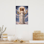 Hecate Triple Goddess Celestial Moon Art – myth ポスター (キッチン)