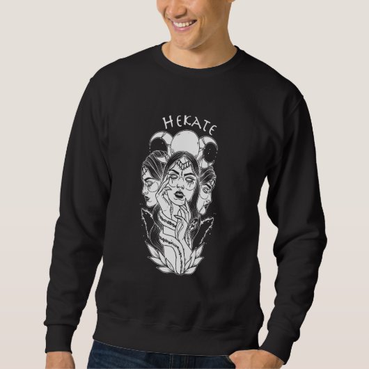 Hecate Triple Moon Goddess Wiccan Wicca Pagan Witc スウェットシャツ (正面)