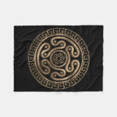 Hecate Wheel blackと金ゴールド フリースブランケット (正面(横))