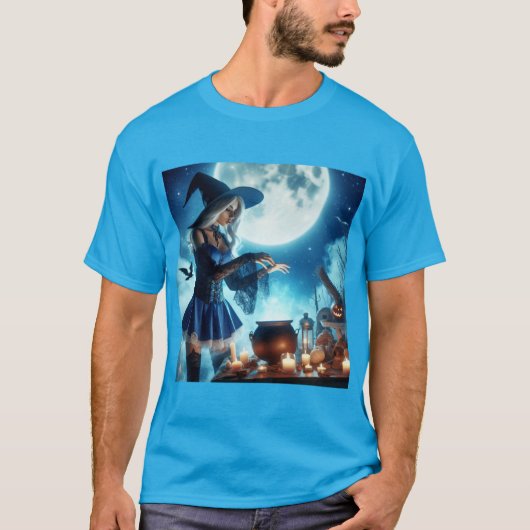 Hechizos Bajo la Luna: La Bruja del Halloween Tシャツ (正面)