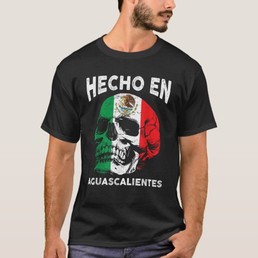 Hecho en Aguascalientesメキシコ国旗Aguasc Tシャツ (正面)