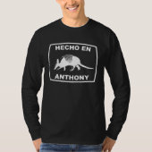 Hecho en Anthony Texas Armadillo Southern State Te Tシャツ (正面)