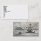 Heclaの入江からのボートの出発、1 6月21日、 名刺 (正面/裏面)