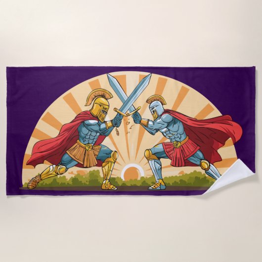 Hector and Achilles ビーチタオル (正面)