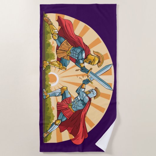 Hector and Achilles ビーチタオル (正面)