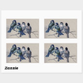 Hector Giacomeliによる枝の上の青い灰色の鳥 長方形シール (シート)