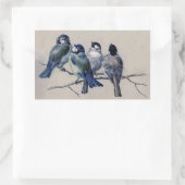 Hector Giacomeliによる枝の上の青い灰色の鳥 長方形シール (バッグ)