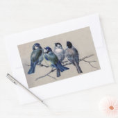 Hector Giacomeliによる枝の上の青い灰色の鳥 長方形シール (封筒)