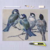 Hector Giacomelli Tによる枝の上の青い灰色の鳥 薄葉紙 (クラフト)