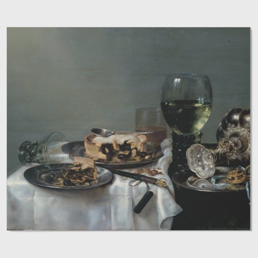 Heda著ブラックベリーパイが付いている朝の食卓 ラッピングペーパー (フラット)