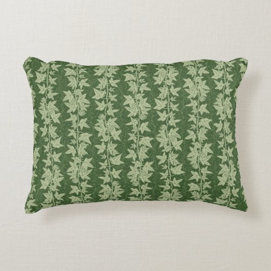Hedera Ivyつる植物 – 植物性の緑のL_Dパターン。 アクセントクッション (正面)