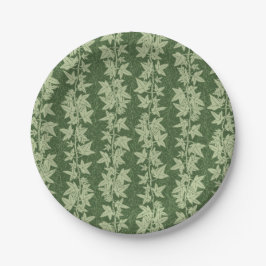 Hedera Ivyつる植物 – 植物性の緑のL_Dパターン。 ペーパープレート