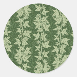 Hedera Ivyつる植物 – 植物性の緑のL_Dパターン。 ラウンドシール