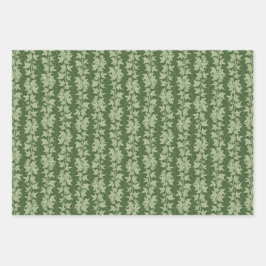 Hedera Ivyつる植物 – 植物性の緑のL_Dパターン。 ラッピングペーパーシート