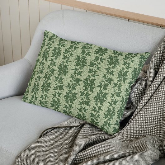 Hedera Ivyつる植物 – 植物性の緑D_Lパターン。 アクセントクッション