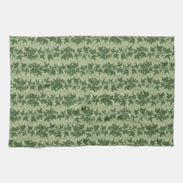 Hedera Ivyつる植物 – 植物性の緑D_Lパターン。 キッチンタオル
